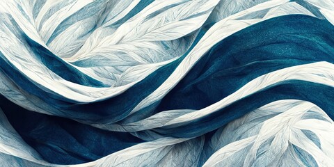 blue and white waves, generative AI