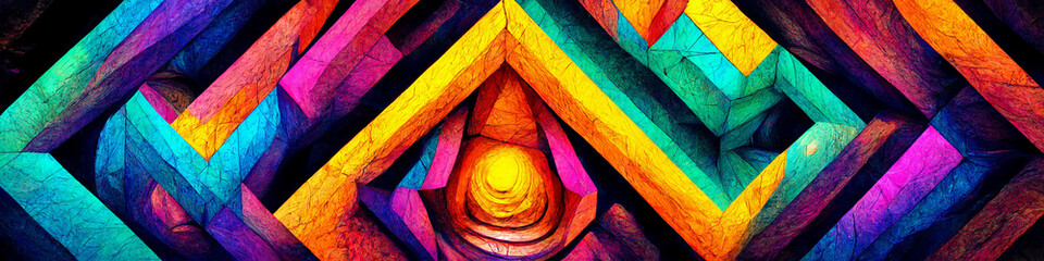 Poster - Geometric background created with Generative Ai technology