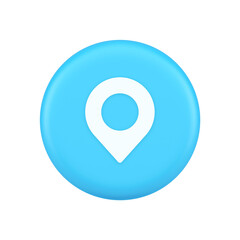 Poster - gps map pin location service button application direction distance pointer 3d realistic icon