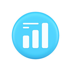 Poster - Bar graph business analyzing button diagram profit progress stock market stats 3d icon