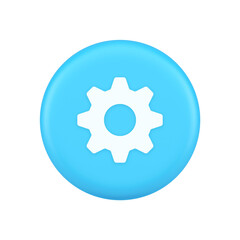 Poster - Cog gear button web technology setting repair business interface 3d realistic icon