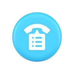 Poster - Call phone book contact list button cyberspace friends information communication 3d icon