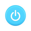 Shutdown turn on off button energy switch power start stop web app design 3d realistic icon
