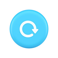 Poster - Circular arrow button curved dynamic loading progress navigation cursor 3d realistic icon