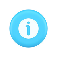 Info button information character FAQ question answer help support web app 3d realistic icon