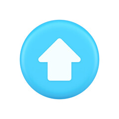 Poster - Arrow up button directional pointer cyberspace cursor 3d realistic icon