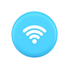Poster - wi fi internet connection button high speed wireless cyberspace digital network 3d icon