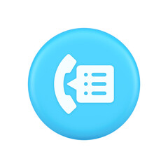 Poster - Phonebook handset important contact list info button phone call communication 3d icon