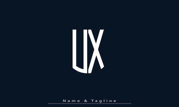 Alphabet letters Initials Monogram logo UX , XU
