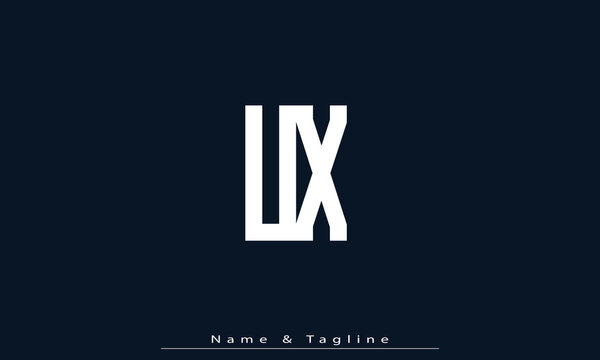 Alphabet letters Initials Monogram logo UX , XU