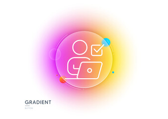 Poster - online voting line icon. gradient blur button with glassmorphism. internet vote sign. web election s