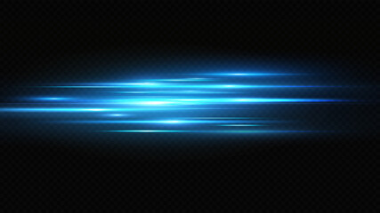 Poster - Vector illustration of a blue color. Light effect. Abstract laser beams of light. Chaotic neon rays of light