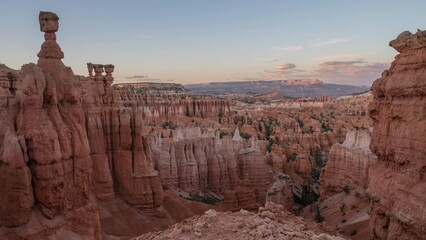 Wall Mural - Thors Hammer Under Subtle Clouds Time Lapse in Bryce Canyon National Park