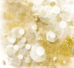 Wall Mural - golden glittering pattern. festive background of shiny shimmering sparkles