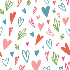 Wall Mural - Valentine Day Doodle seamless pattern