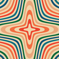 Wall Mural - Psychedelic retro groove psychedelic background in muted warm tones. vector illustration. Pattern in the style of the seventies and sixties. Hippie style design