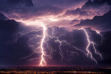 Fototapeta Natura - lightning in the city night