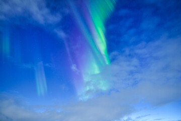 Canvas Print - Sky background with northern lights. Aurora borealis. Northern lights as a background. Night winter landscape with aurora. Natural background.