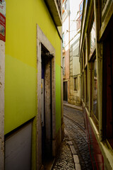 Lisbon, Portugal, November 6, 2022. Public transportation in Lisbon, touristic route Alfama old city with cable tram line 28, famous touristic attraction