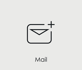 Poster - Mail vector icon. Editable stroke. Symbol in Line Art Style for Design, Presentation, Website or Mobile Apps Elements, Logo.  Mail symbol illustration. Pixel vector graphics - Vector