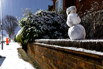 Poster - Snowy night in West London suburb at Christmas time