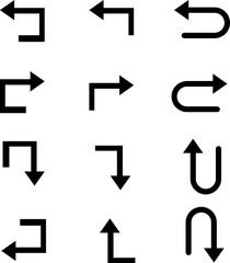 Poster - Returned arrows set icon on white background.eps