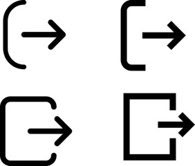 Poster - Account logout. user logout or sign out line art vector icon for apps and websites.eps