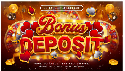 Poster - bonus deposit 3d text effect and editable text effect