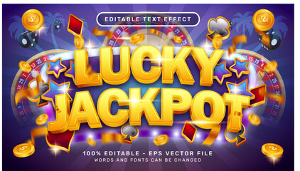 Poster - lucky jackpot 3d text effect and editable text effect
