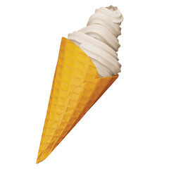 Wall Mural - Ice cream cone 3d rendering isometric icon.