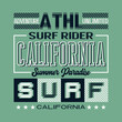 Athletic california typography design for printing on t-shirt vector illustration