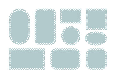 Poster - circle and square scalloped frames. scalloped edge rectangle and ellipse shapes. simple label and st