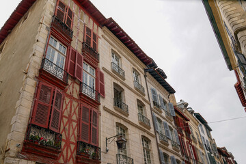 Wall Mural - Traditional labourdine houses in bayonne Basque Country in France