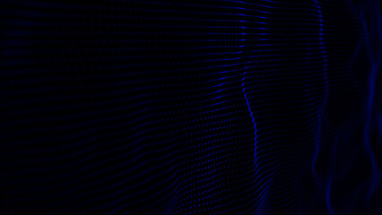 Aufkleber - Wave of dots and weave lines. Abstract background. Network connection structure. 3d rendering.