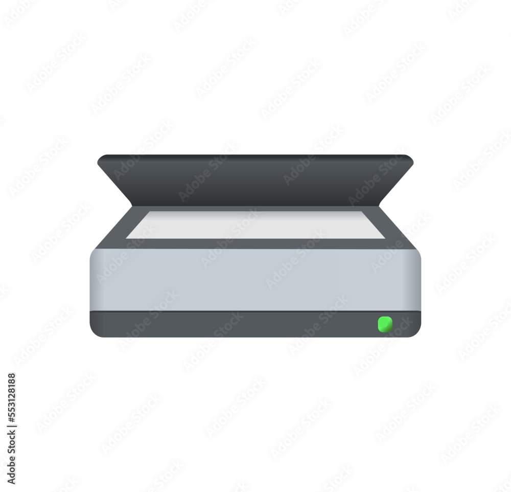 Scanner icon. Computer device Desktop folder icons. New window customize shortcuts. Software hardware app sign. Machine UI device symbol. Vector illustration.