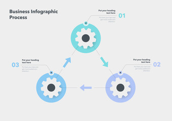 Poster - Business infographic process with three steps. Easy to use for your website or presentation.