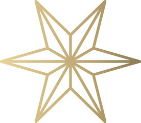 Wall Mural - Christmas star gold line