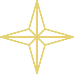 Wall Mural - Christmas star gold line