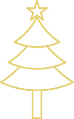 Wall Mural - Christmas tree gold line