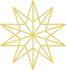Wall Mural - Christmas star gold line