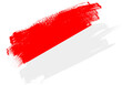 Abstract paint brush textured flag of indonesia on white background