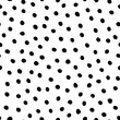 © babayuka - Vector seamless hand drawn polka dot pattern. Artistic endless texture. Dotted digital paper. Textile tileable pattern. Black and white artistic doodle sketch seamless pattern fabric design