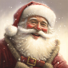Illustration Of Jolly Santa Claus, Digital Art