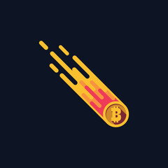 Canvas Print - bitcoin meteorite graphic design