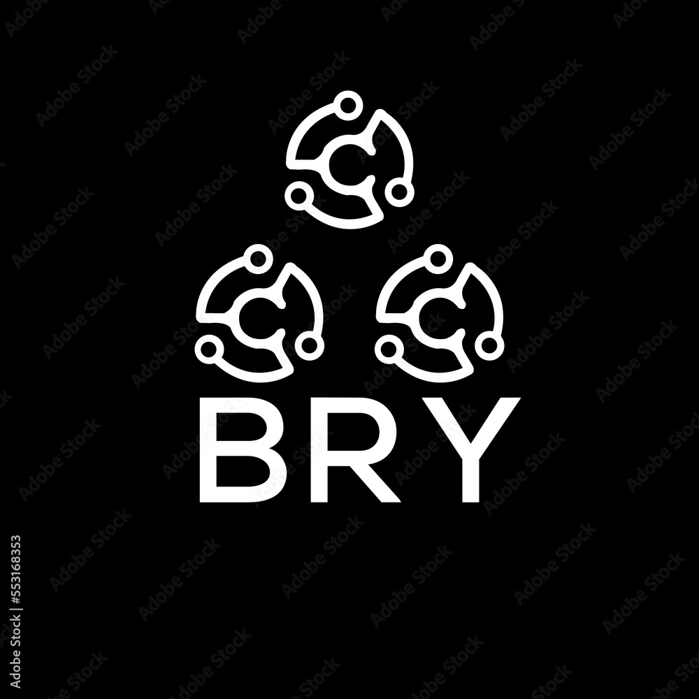BRY letter logo. BRY best black background vector image. BRY Monogram ...