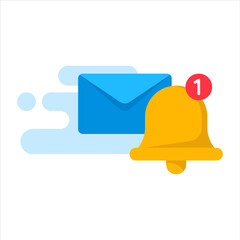 Poster - one new message notification concept illustration flat design vector eps10. modern graphic element for landing page, empty state ui, infographic, icon