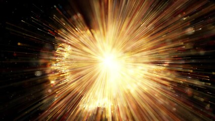 Poster - Shockwave Star Explosion Background/ 4k animation of an abstract shockwave explosion background with fractal particles shining and depth of field