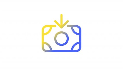 Poster - Animated income gradient ui icon. Receive money. Pay in cash. Seamless loop HD video with alpha channel on transparent background. Line color user interface symbol motion graphic animation