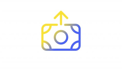 Poster - Animated purchase gradient ui icon. Payment. Transaction. Seamless loop HD video with alpha channel on transparent background. Line color user interface symbol motion graphic animation