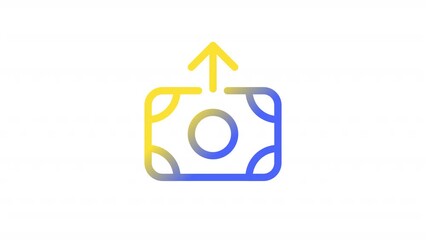 Poster - Animated money gradient ui icon. Pay and receive. Transaction. Seamless loop HD video with alpha channel on transparent background. Line color user interface symbol motion graphic animation